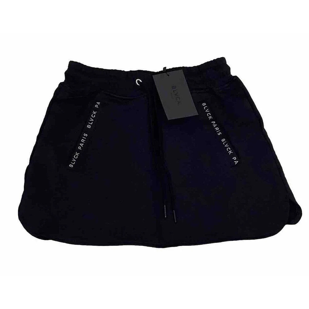 BLVCK Paris Black Cotton Skirt XS Logo Mini‎